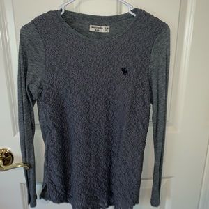 Grey floral Abercrombie kids long sleeve shirt
